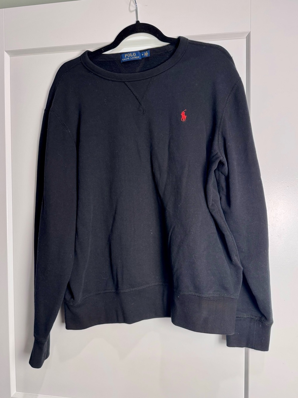 Polo Ralph Lauren Black Crewneck Sweatshirt Red Pony